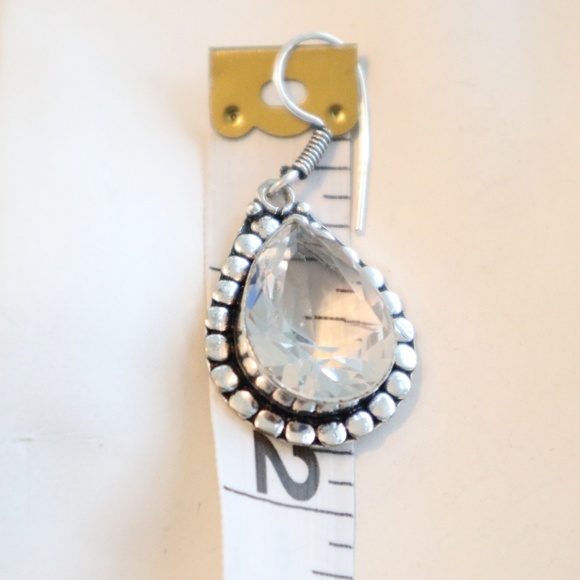 NEW White Topaz & Silver Earrings - Picture 5 of 7